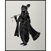 Krishna Melody Grace glass film pattern in black and pale grey, full design view